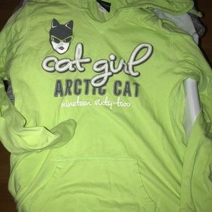 Cat girl hooded libg sleeve tee lg girls fit big